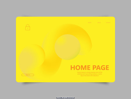 Yellow Landing page fluid liquid, web banner design template. For use in Presentation, Flyer and Leaflet, Cards.のイラスト素材