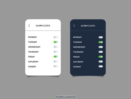 Alarm clock settings app smartphone interface template Home Assistant Alarm Clock Templateのイラスト素材