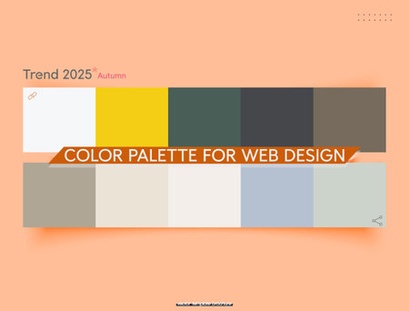 Autumn color palette for web design. Color palettes are trends combinations and palette guides this year, a table color shades in RGBのイラスト素材