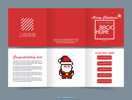 Square Christmas Card Red brochure for advertisingのイラスト素材