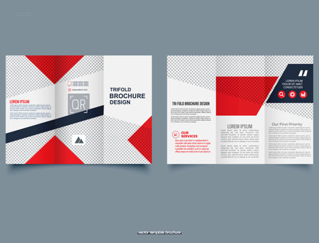 Creative and Modern Corporate Business Trifold Print Ready Brochure Template. Vector illustrationのイラスト素材