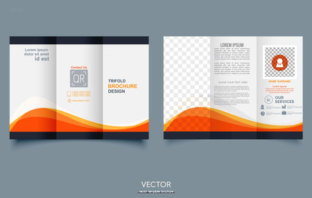 Orange elegance business trifold business Leaflet Brochure - Vectorのイラスト素材