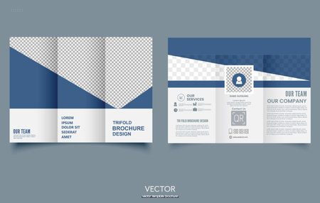 Professional corporate modern minimal business trifold brochure design. leaflet template. For printingのイラスト素材