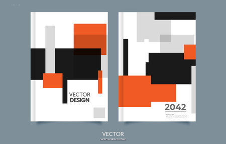 Book cover design with minimalistic style, layout design for brochure, book, magazine, annual report Vector graphics.のイラスト素材