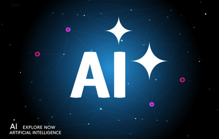 Artificial Intelligence Circuit Style, Machine Learning Design, Intelligent Network Digital Technology.のイラスト素材
