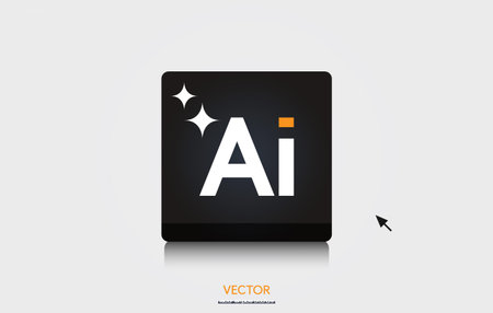 Modern AI Design Element for Technology Projects. Artificial Intelligence Icon for Mobile Appのイラスト素材