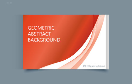 Stylish red abstract background with smooth gradient curves and light stripes. Ideal for business, presentation, or digital useのイラスト素材