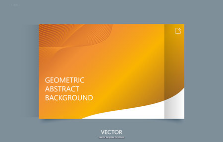 Bright orange geometric abstract background with smooth curved lines, ideal for presentations, banners, and business design templatesのイラスト素材