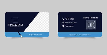 Business Card Template. Creative modern clean corporate double-side business card template, personal visiting card, vector illustration, professional simple identity cardのイラスト素材