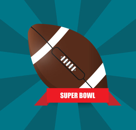 Super Bowl Football Icon with Retro Backgroundのイラスト素材