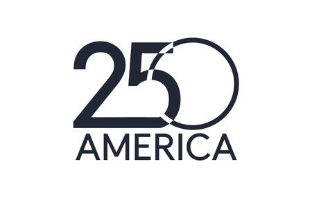America 250  in gray tones on white background. Vectorのイラスト素材