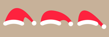 Set of Santa Claus Hats Vector Illustrationのイラスト素材