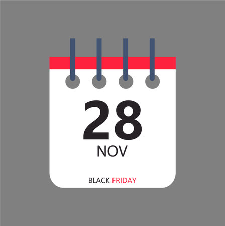 Black Friday Calendar Date. Modern design for sale, shopping, and discount promotion concepts. Vector Illustrationのイラスト素材
