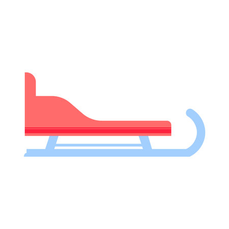Sleigh icon in flat style.のイラスト素材