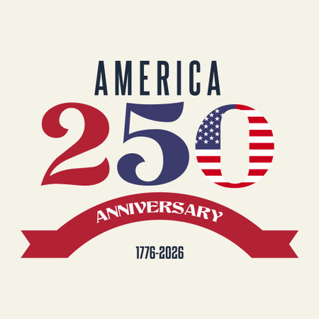 Vector illustration celebrating the 250th anniversary of the United States of Americaのイラスト素材