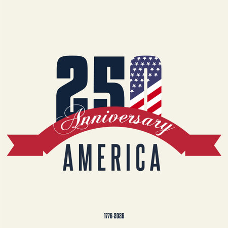 250th Anniversary of America. USA Independence Day Vector Emblemのイラスト素材