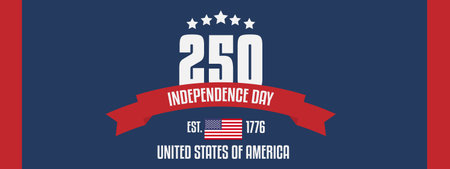 Vector USA Independence Day 250th Anniversary Web Bannerのイラスト素材