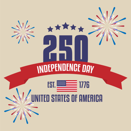 USA 250th Independence Day Anniversary Patriotic Vectorのイラスト素材