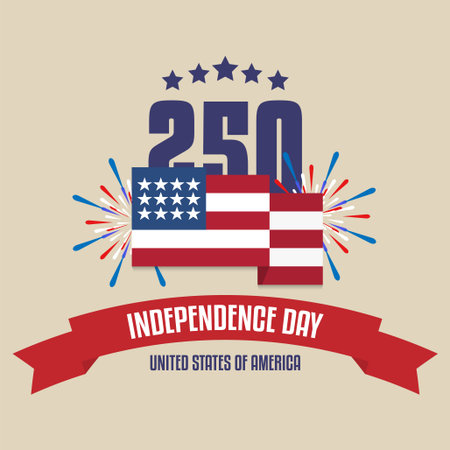 USA 250th Independence Day Anniversary Patriotic Vectorのイラスト素材