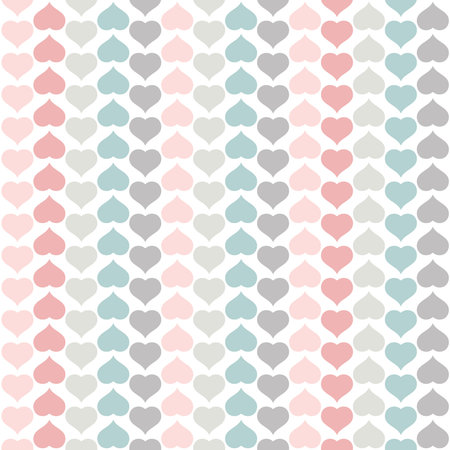 Pattern with pastel hearts on a transparent background