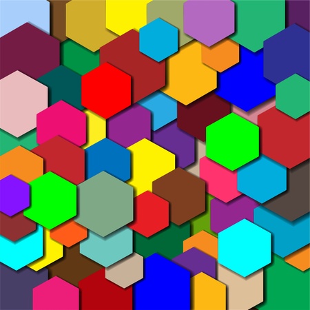 polygons of different colors. Under the shadow of them.のイラスト素材
