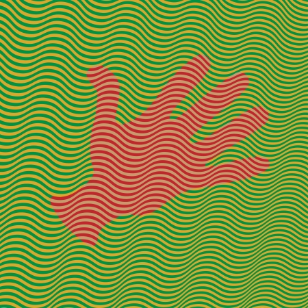 handprint. background of long, colored linesのイラスト素材