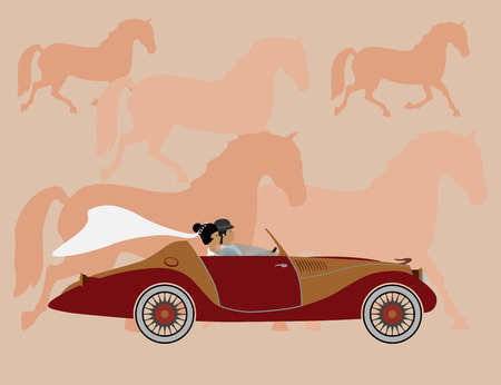 strong horse graceful, beautiful powerful, stylish car. become love. Designers and photographers to work.のイラスト素材