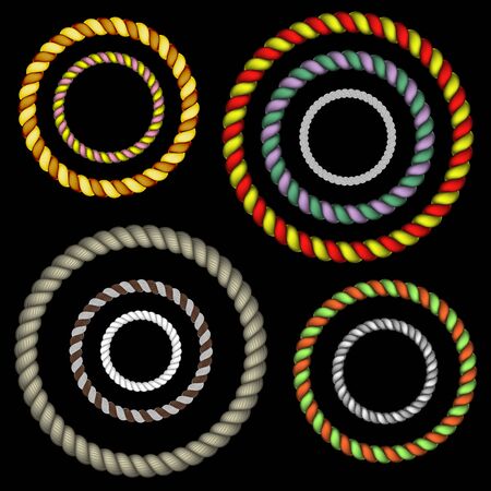 The set consists of a rope round the frame of different sections and colorsのイラスト素材