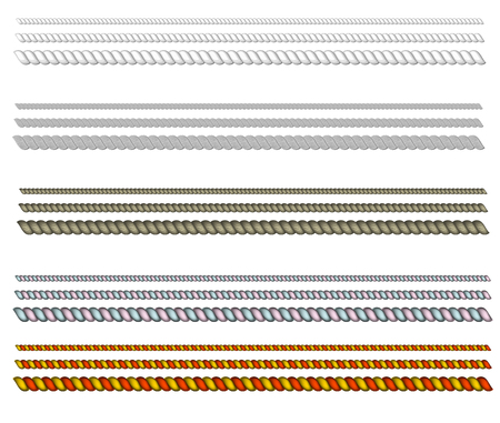 Openwork rope is a great decoration for any framesThe set consists of ropes of different cross sectionsのイラスト素材