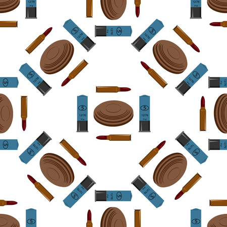seamless texture consists of bullets for rifles and hunting rifleのイラスト素材