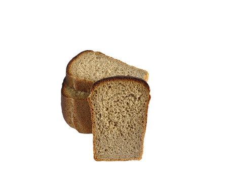 tasty and healthy bread for a healthy diet. isolated on white background without shadows. easy to cut for your design.の写真素材