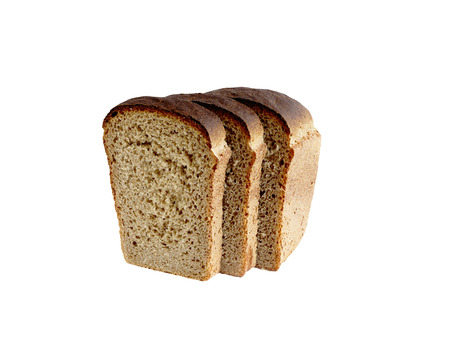 tasty and healthy bread for a healthy diet. isolated on white background without shadows. easy to cut for your design.の写真素材