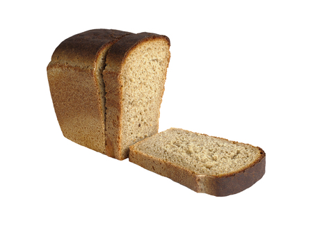 tasty and healthy bread for a healthy diet. isolated on white background without shadows. easy to cut for your design.の写真素材