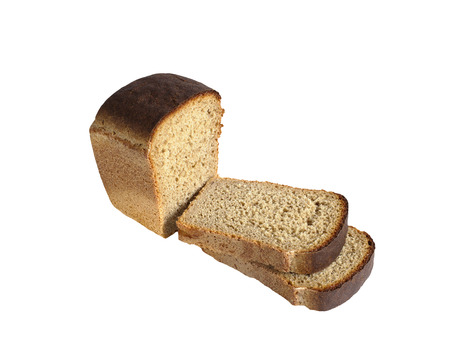 tasty and healthy bread for a healthy diet. isolated on white background without shadows. easy to cut for your design.の写真素材