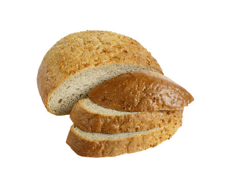 tasty and healthy bread for a healthy diet. isolated on white background without shadows. easy to...