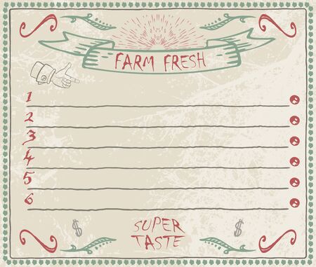 Card for drawing up the menu. rough lines and scratches. full vector.のイラスト素材