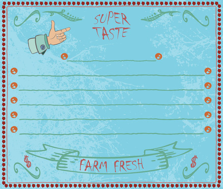 Card for drawing up the menu. rough lines and scratches. full vector.のイラスト素材