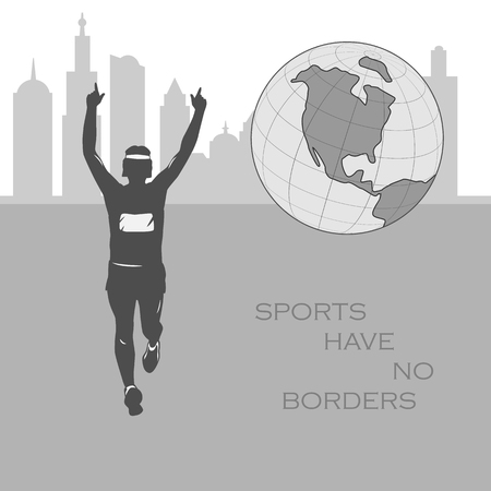 Man marathon participant.のイラスト素材