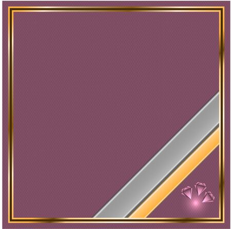 Abstract design template in gold stripes with diamonds illustration.のイラスト素材