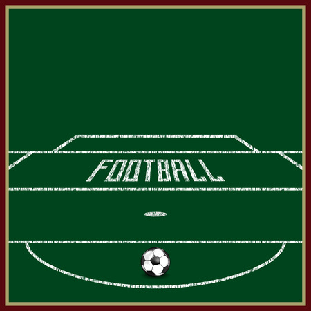 Football field. on the grass the markings. next to the ball lies.のイラスト素材