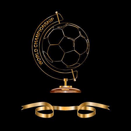 Stand for a globe of expensive wood and gold. in the middle of the ball. he symbolizes the planet earthのイラスト素材