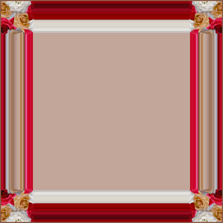 A beautiful frame with roses at the four corners