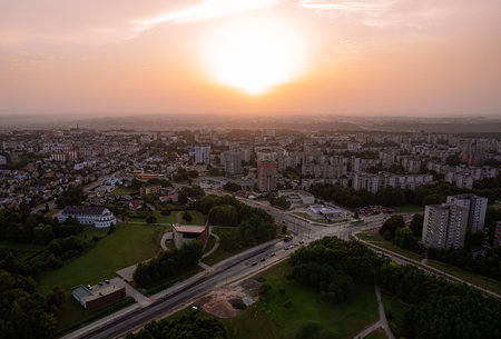 Aerial view of the city of Vilnius, Lithuania.
