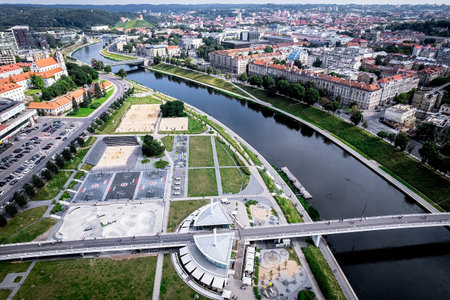 Aerial view of the city of Vilnius, Lithuania.