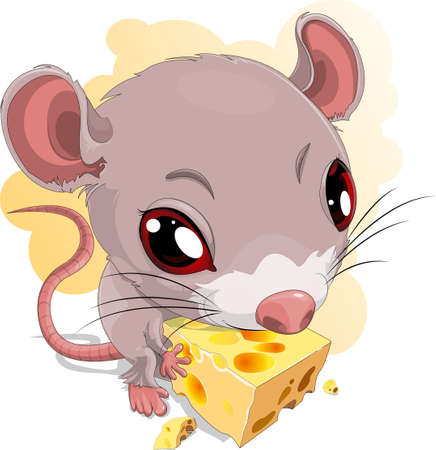 mouse and cheesのイラスト素材