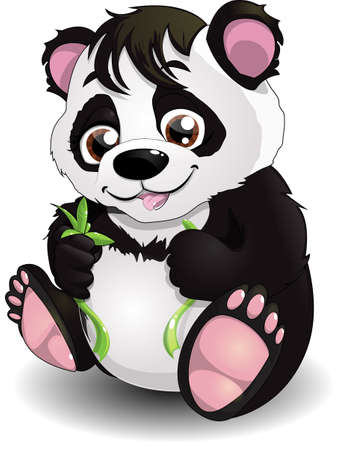 panda and bambooのイラスト素材