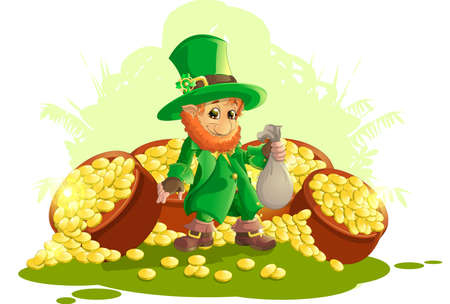 painted beautiful leprechaun green hat on a white backgroundのイラスト素材