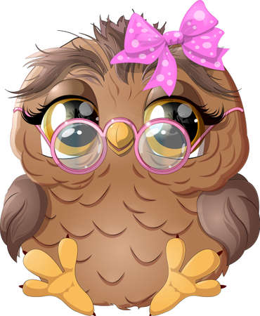 beautiful owl drawingのイラスト素材