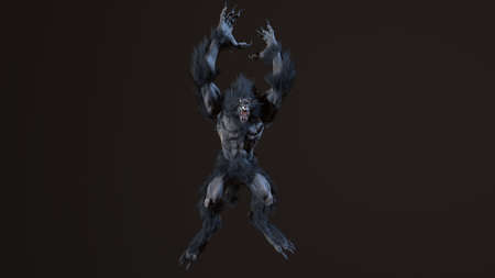werewolf 3d renderの写真素材
