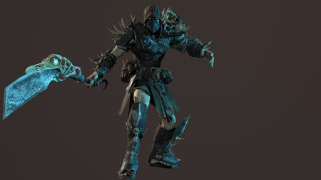 fierce orc fighter 3d renderの写真素材